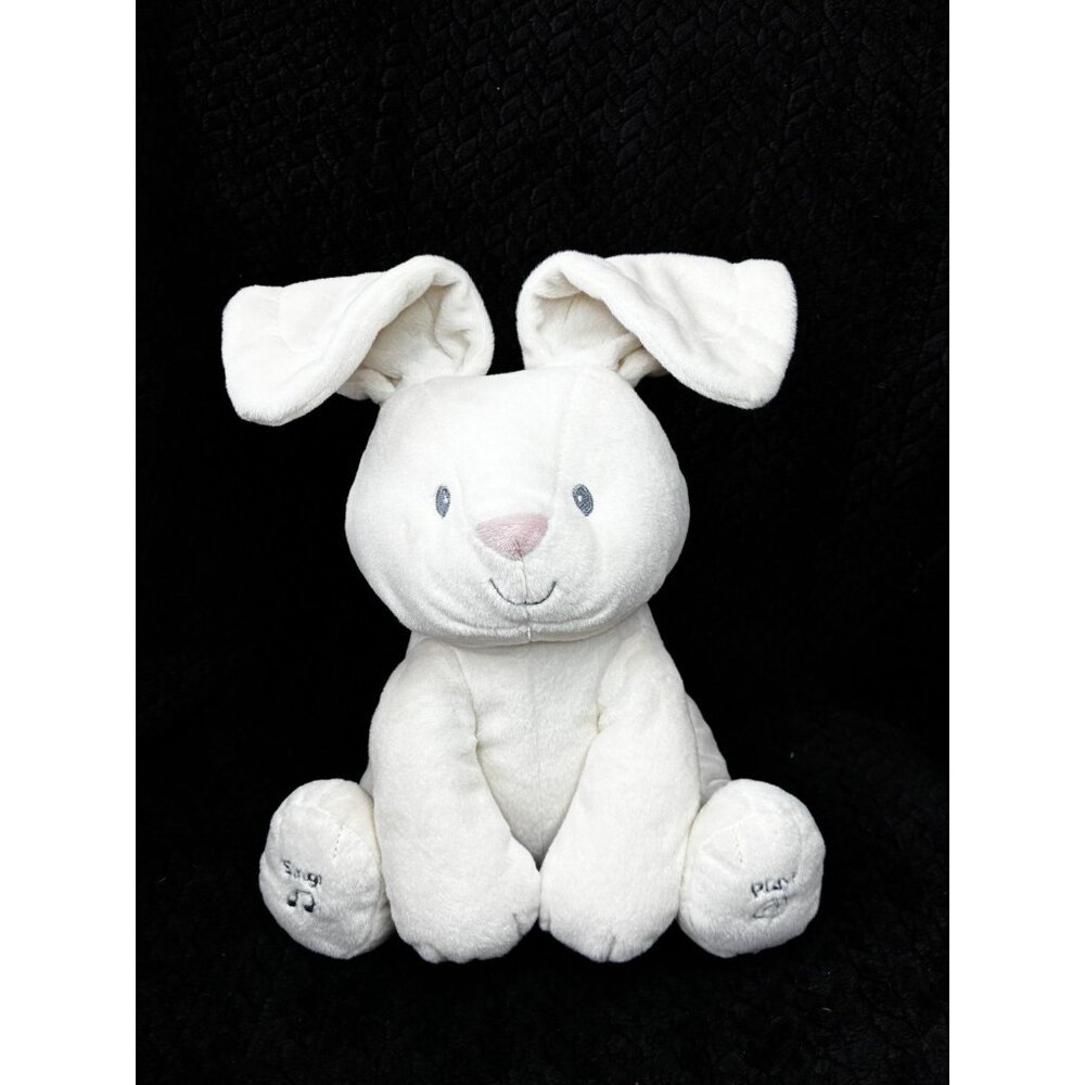 Baby GUND Flora the Bunny Animated Plush - Singing Peek-A-Boo White Rabbit 12"